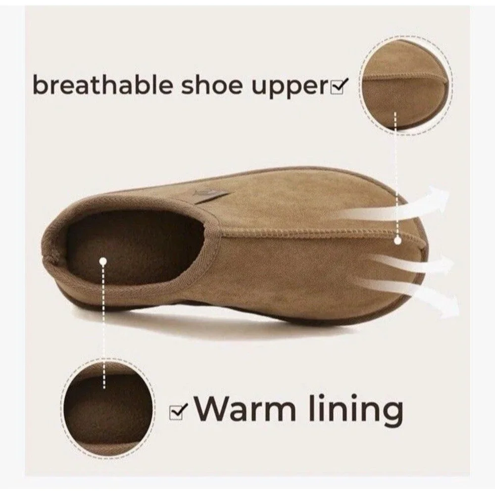 Home Slippers Unisex Memory Foam Soft Comfortable Slippers Warm Non-slip Size 8